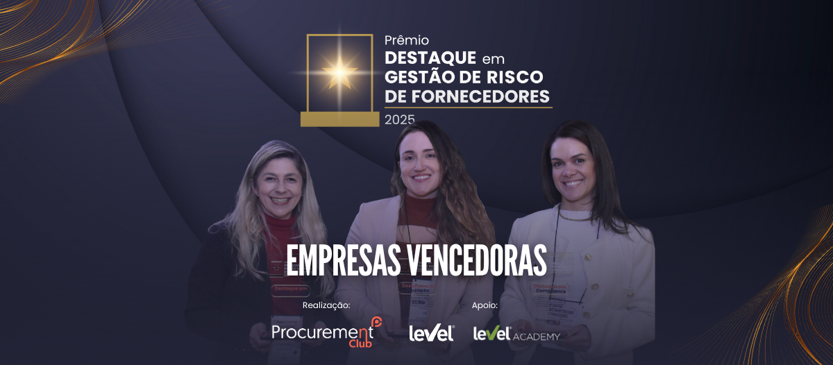 Empresas são reconhecidas no Prêmio Destaque em Gestão de Risco de Fornecedores 2025 durante o 7º Fórum de Gestão de Fornecedores e Terceiros 