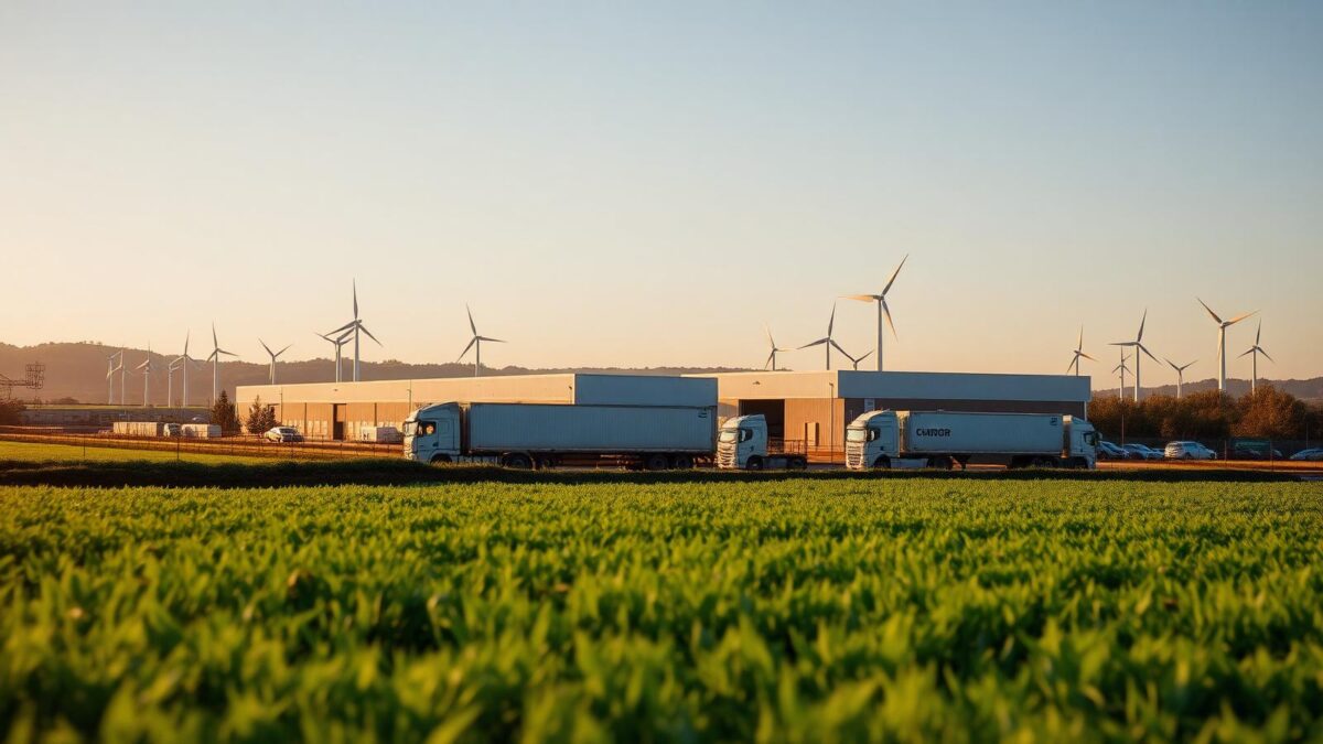 Cadeia de suprimentos sustentável: campos agrícolas, logística e energia renovável